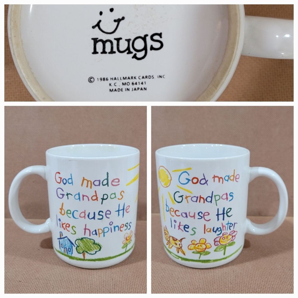 Hallmark 1986 "God Made Grandpa's because" coffee mug